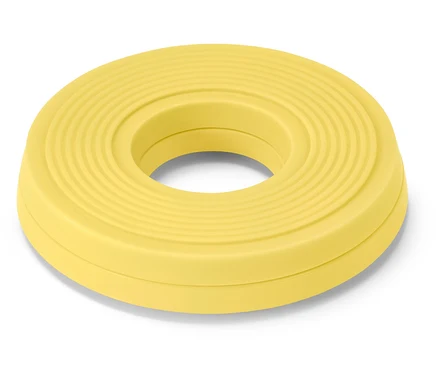Cercle jaune avec un trou au milieu.