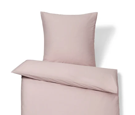 Parure de lit rose en satin de coton de taille standard et grande taille.