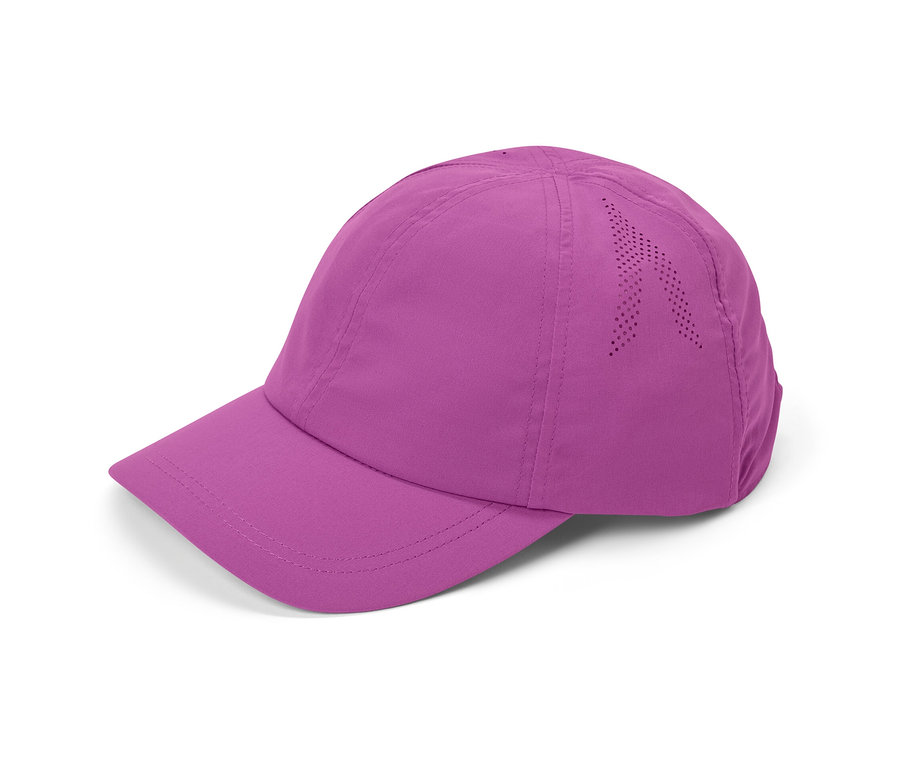 Casquette de sport violette.
