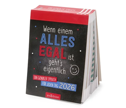 Présentation d'un calendrier de table avec la légende "Quand on s'en fout de tout, en fait, ça va."
