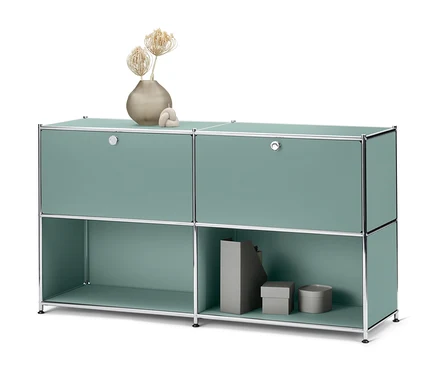 Buffet « CN3 » vert sauge avec 2 rabats amovibles.