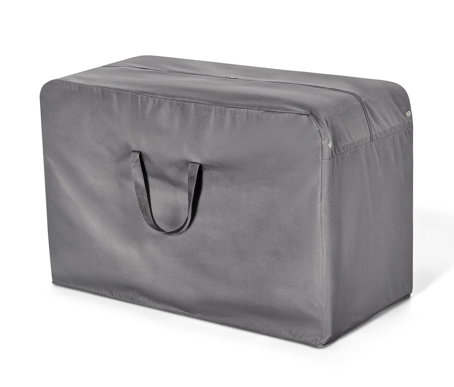 Sac de rangement premium XXL gris pour coussins d’extérieur.