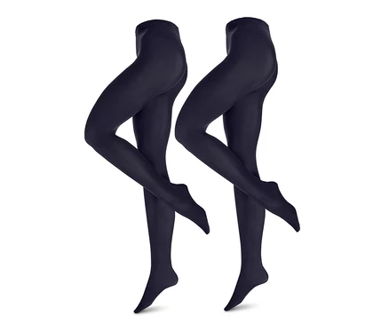 Deux paires de collants fins bleu foncé, 80 DEN.