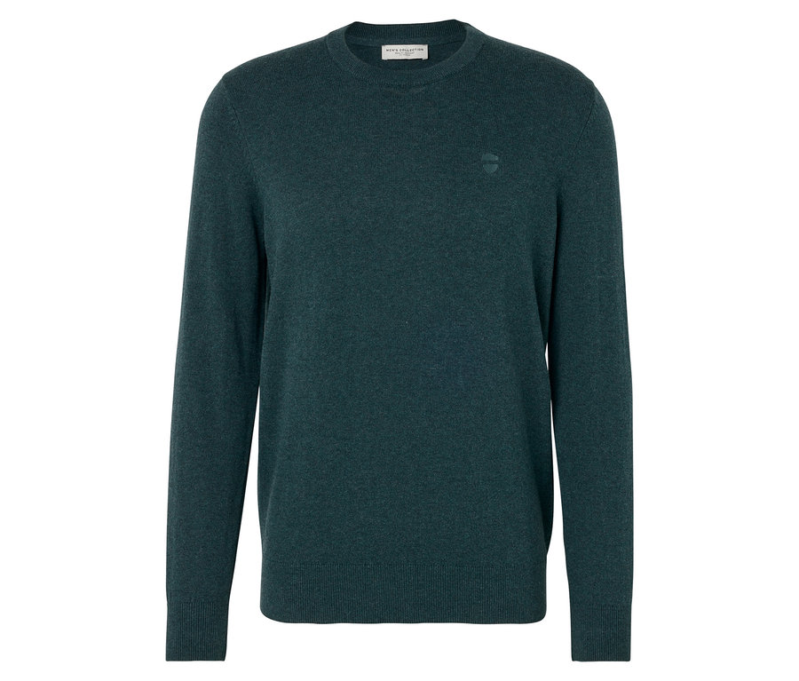 Pull pour homme vert foncé à manches longues.