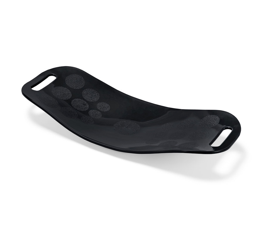 Plateau d'équilibre Twister noir avec cercles antidérapants.