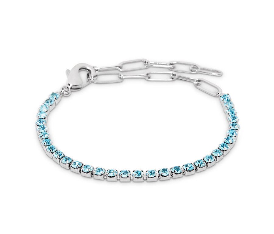 Bracelet de tennis argenté avec chaßne Paperlink.