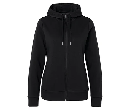 Sweat à capuche noir zippé.