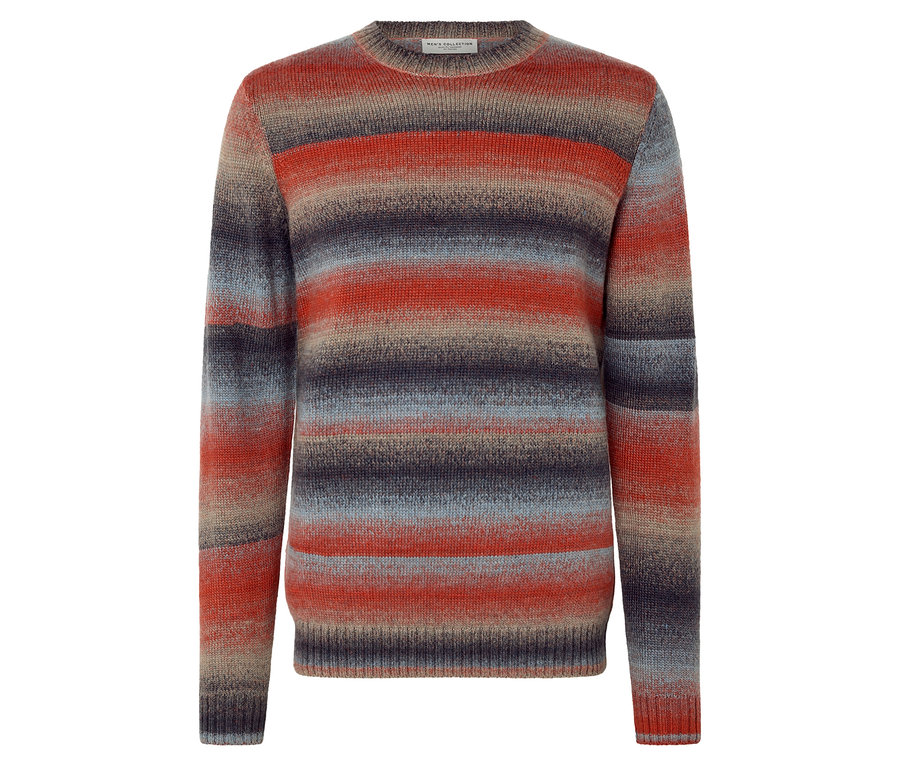 Pull rayé en laine certifiée RWS.