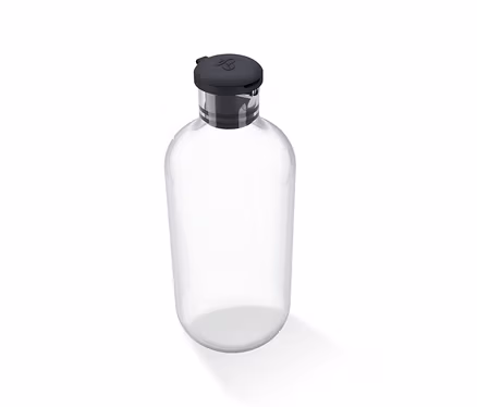 Carafe à lait en verre pour Esperto Pro avec couvercle noir.