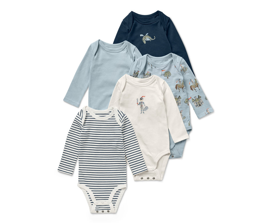 Cinq bodys évolutifs pour bébé, chevalier.