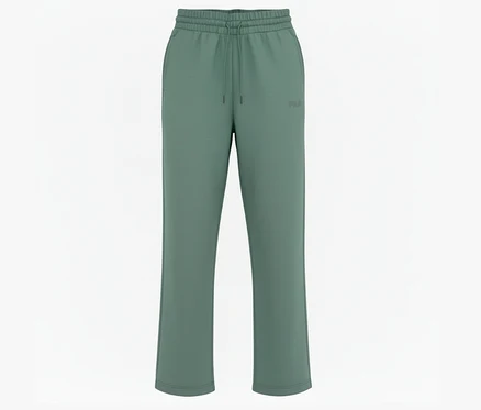 Pantalon palazzo pour femme FILA vert en mélange de modal sur fond blanc.