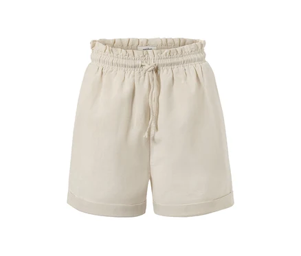Short sable en mélange de lin.