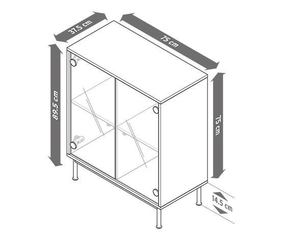 Demi-étagère Flexibel neutre basse FSC® (HxlxP) 95 x 80 x 40 cm