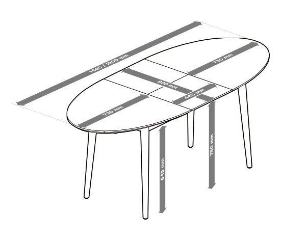 Table à manger extensible, env. 146/190 x 80 cm 393421