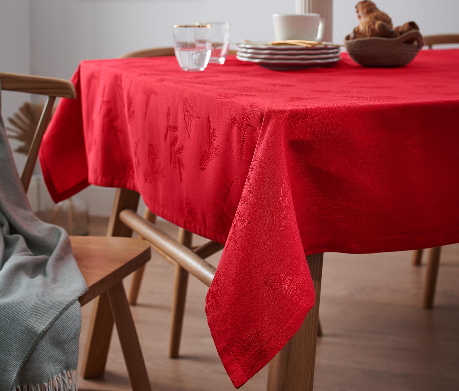 Nappe jacquard, rouge