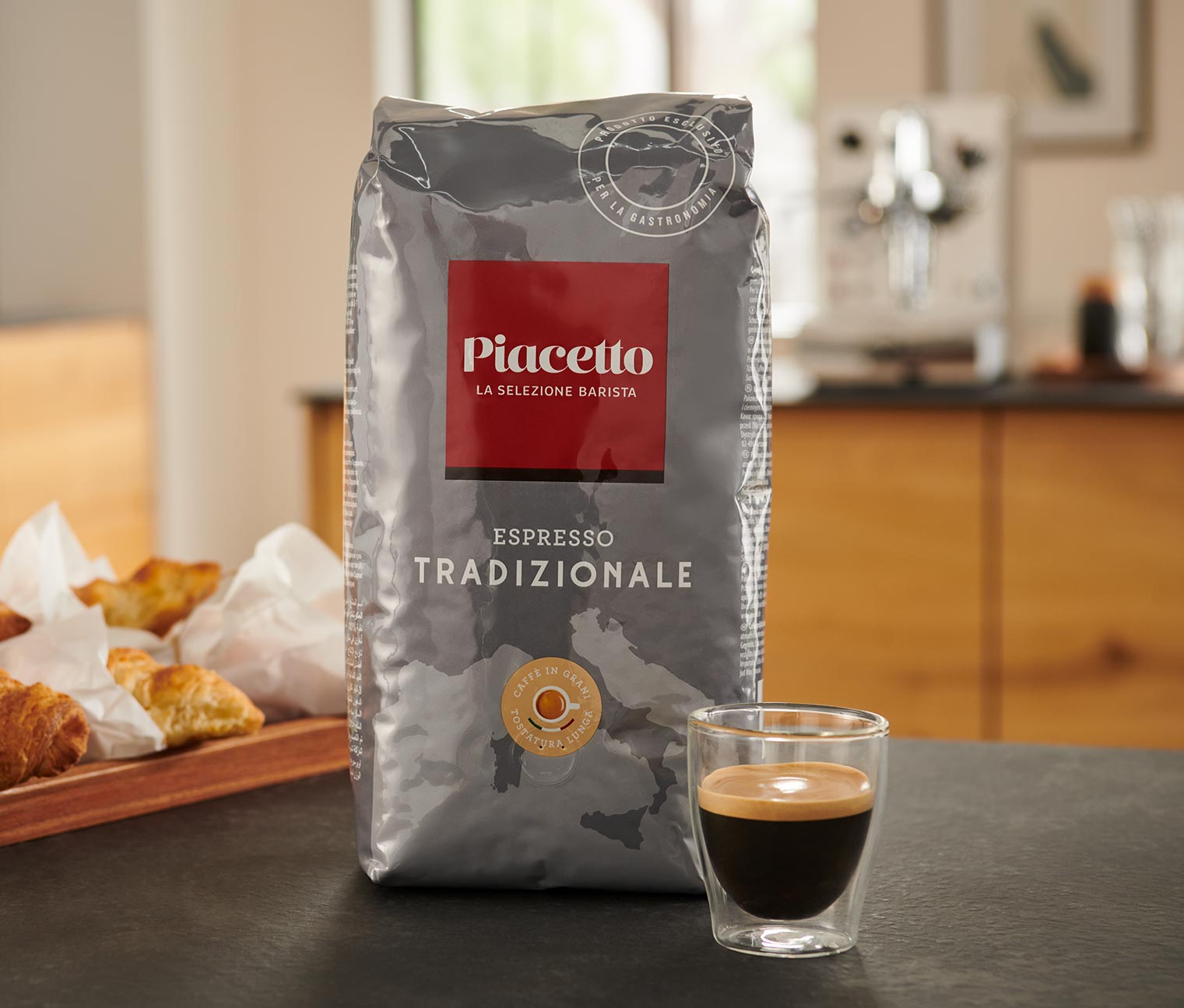 Espresso Tradizionale Piacetto – 6 x 1 kg, en grains