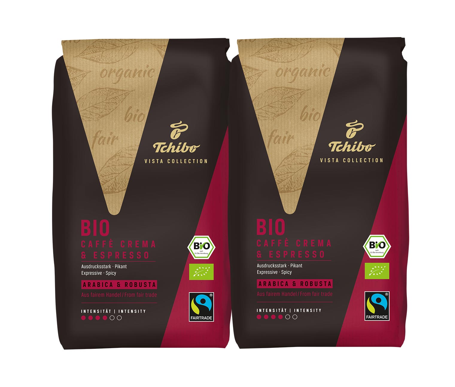 Tchibo Vista Collection - Bio Caffè Crema & Espresso  – 2 x 1 kg, en grains