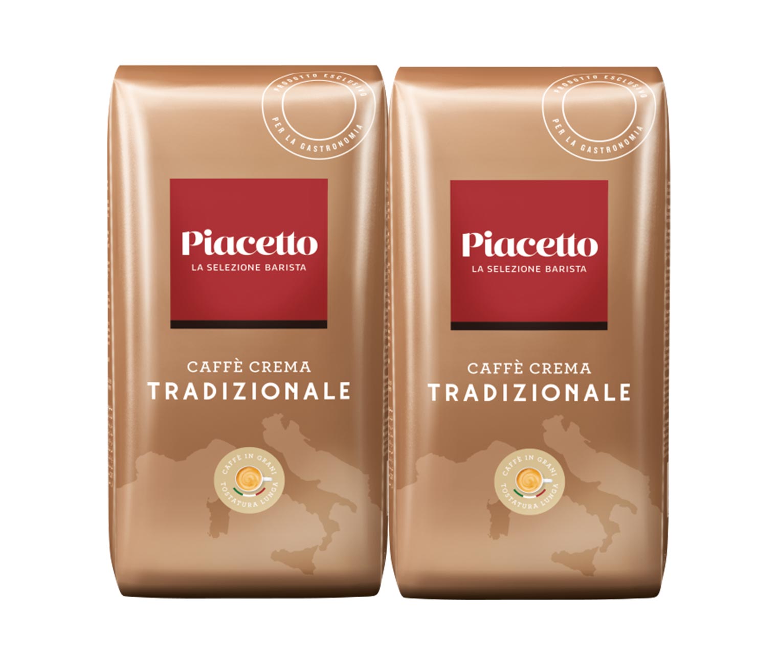 Caffè Crema Tradizionale Piacetto –  2 x1 kg, en grains