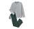 Pyjama avec pantalon en flanelle, gris/vert