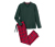 Pyjama avec pantalon en flanelle, vert/rouge