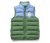 Gilet sans manches matelassé pour enfant, color block - Design color block bleu pigeon-vert gazon avec imprimé de mouton