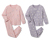 2 Pyjamas pour enfant, rose - 1x rose pastel avec imprimé intégral de princesse, 1x violet pastel avec imprimé intégral de cygne