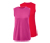 Tops de sport, rouge et rose vif - 1x rouge, 1x rose