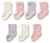 7 paires de chaussettes pour bébé, cygne - 2x rose pastel avec empiècement tricoté de cygne, 2x violet pastel à pois crème, 2x crème, 1x rose pastel