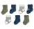 7 paires de chaussettes pour bébé, dragon - 2x kaki, 2x bleu marine avec empiècement tricoté de dragon, 2x crème-bleu marine à rayures, 1x bleu marine