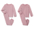 2 Pyjamas pour enfant, rose - 1x vieux rose à points blancs, 1x vieux rose à rayures blanches