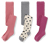 3 collants pour enfant, rose, gris, rose baies