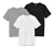 3 t-shirts pour enfant, noir, gris, blanc