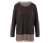 T-shirt de sport 2 en 1, marron - T-shirt à manches longues marron foncé. Top taupe