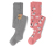 2 Collants thermiques pour enfant, rose et gris