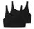 2 brassières SCHIESSER avec coton bio, noir - Noir