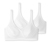 2 brassières SCHIESSER à bonnets avec coton bio, blanc - Blanc