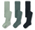 3 collants pour enfant, vert clair, vert foncé, bleu