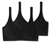 2 brassières SCHIESSER à bonnets avec coton bio, noir - Noir