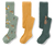 3 collants pour enfant, vert clair, vert foncé, jaune