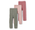 3 Leggings thermiques pour enfant, rose et kaki